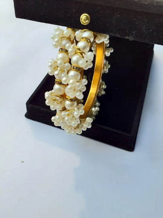 🌸 Stylish Gajra Pearl Kara Bangles for Women & Girls 💫 | Elegant Traditional Touch 🌸
