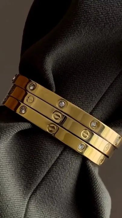 ✨ Cartier-Inspired Stainless Steel Bangle 💎 | Elegant & Timeless Style ✨