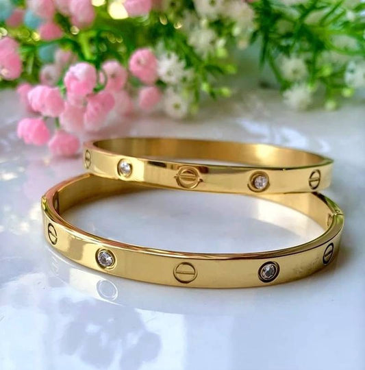 ✨ Cartier-Inspired Stainless Steel Bangle 💎 | Elegant & Timeless Style ✨