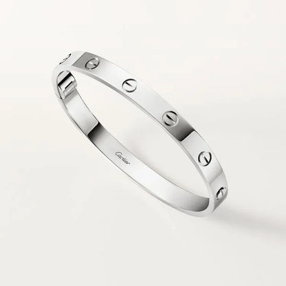 💎 Cartier-Style Silver Stainless Steel Bangle ✨ | Luxury Meets Elegance 💎