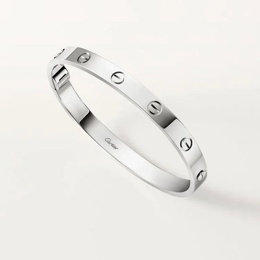 💎 Cartier-Style Silver Stainless Steel Bangle ✨ | Luxury Meets Elegance 💎
