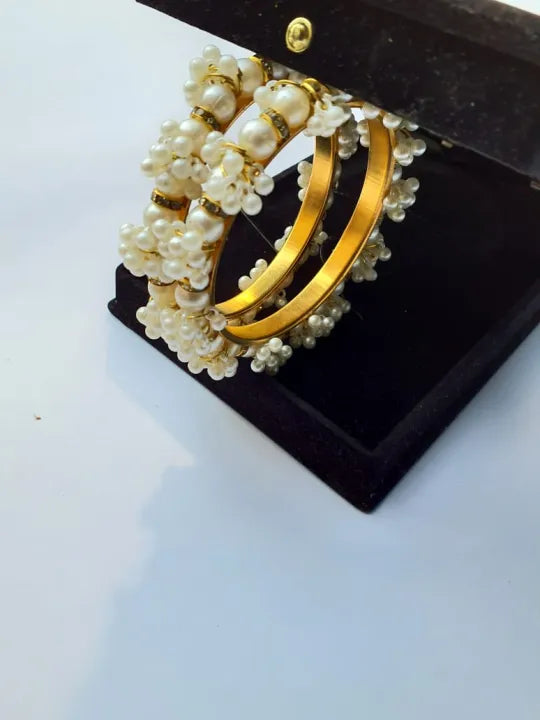 🌸 Stylish Gajra Pearl Kara Bangles for Women & Girls 💫 | Elegant Traditional Touch 🌸