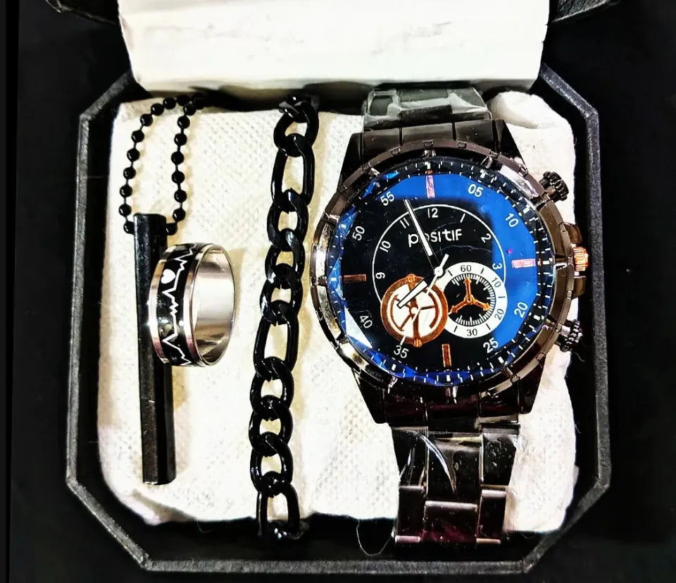 Pack Of 4 /Only Watch Top Fashion Men's Business Watch Deal
